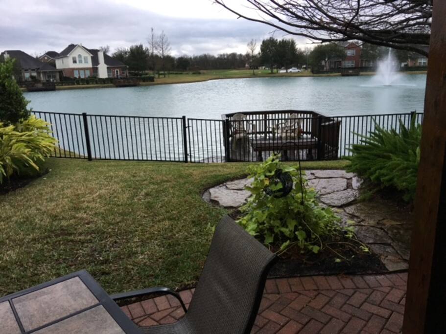 Waterfront backyard area.