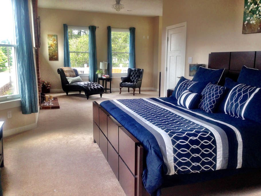 Relax in your master bedroom suite, your sanctuary after a long day. With sitting area, king memory foam bed and spa bathroom.