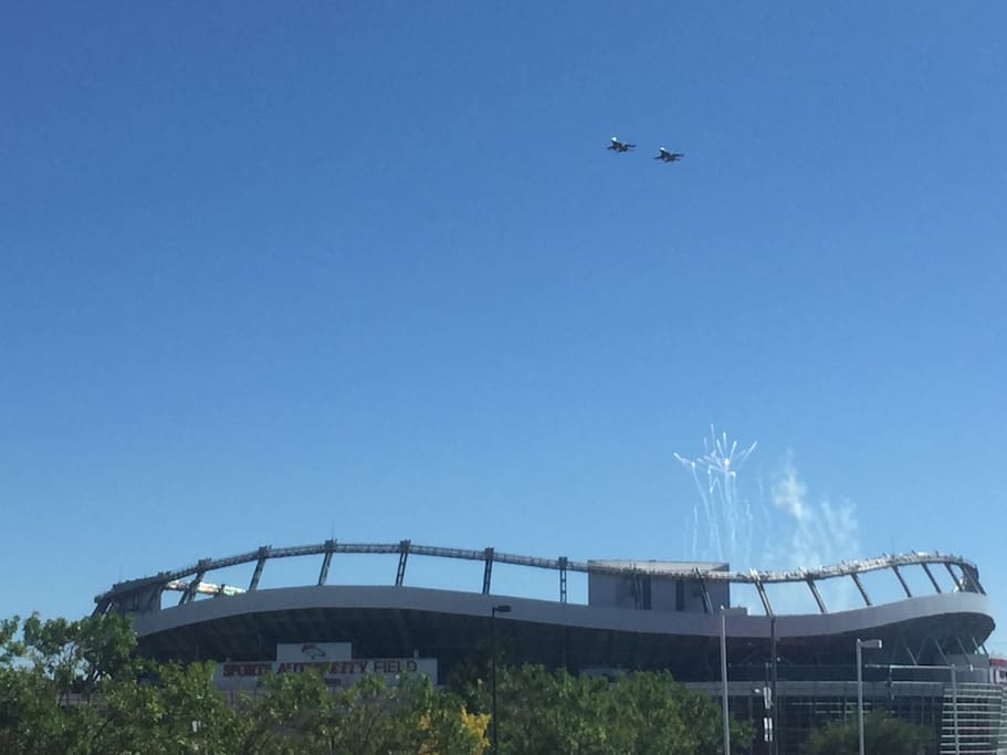 Across the Street View During Broncos Flyover