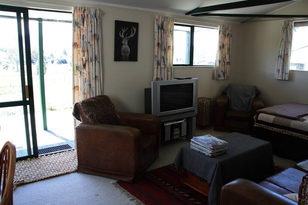 Living area - double bed is in the corner to the right.