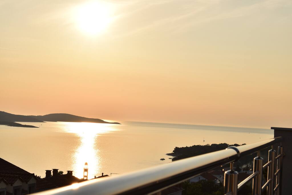 the VIEW from the balcony: Pakleni Islands and Hvar town
