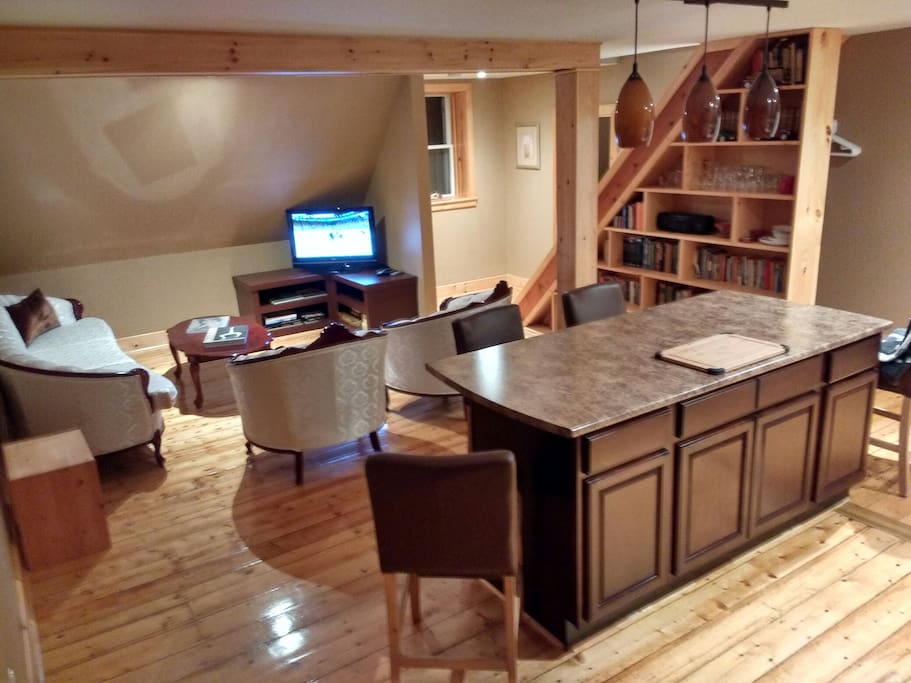 Open concept livingroom/kitchen/dining