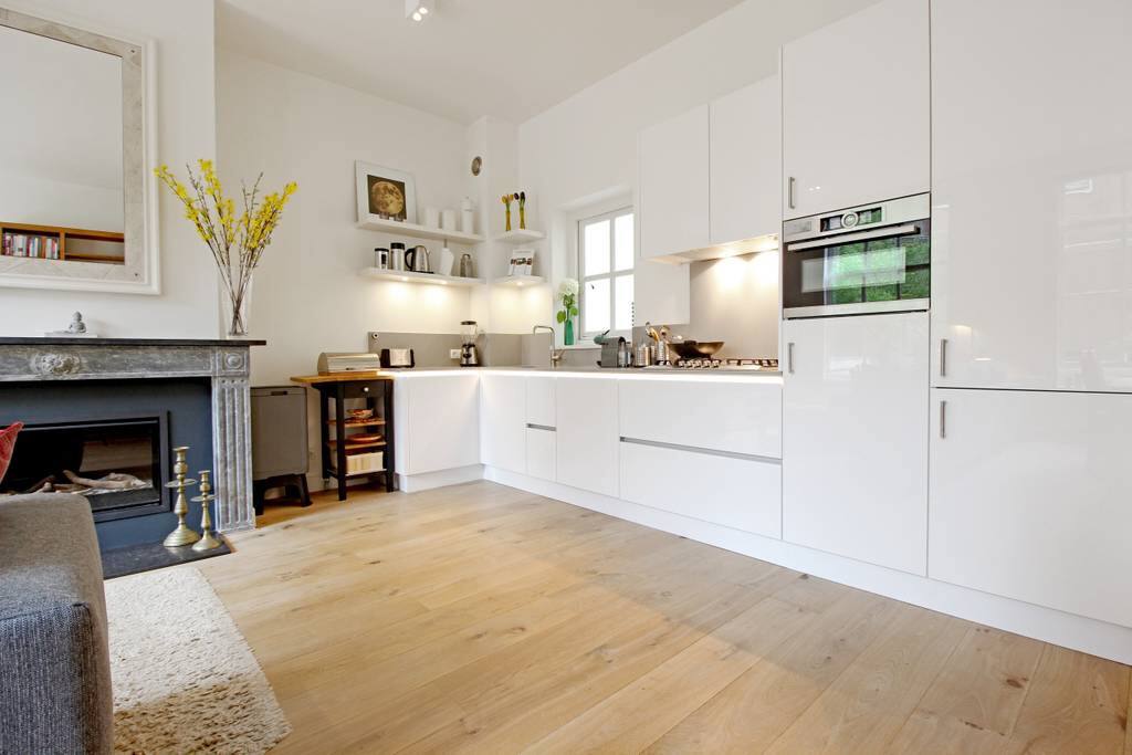 The kitchen is very modern and has everything you need
