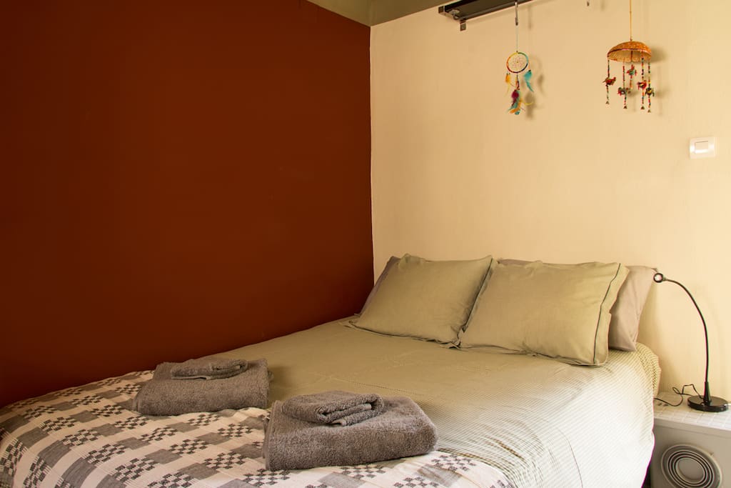 The comfortable double bed
