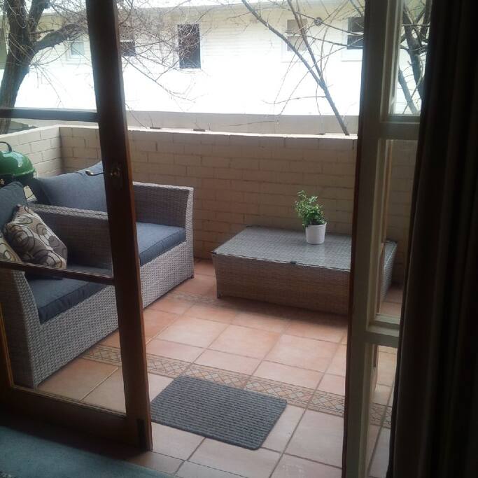 Lovely North facing balcony to capture the winter sun for your morning coffee.