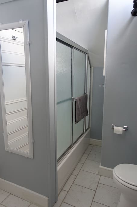 Semi-private bathroom shared with just one other guest room.