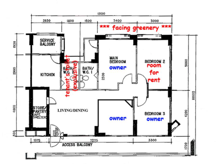 Homestay residence. Private room privacy with key access