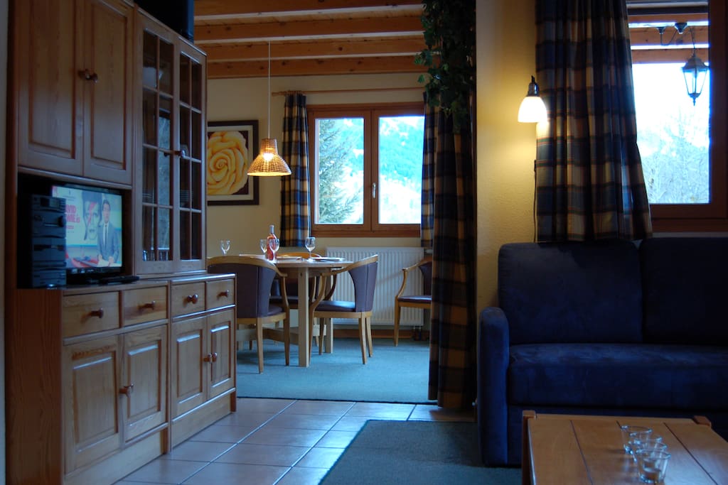 The spacious living room