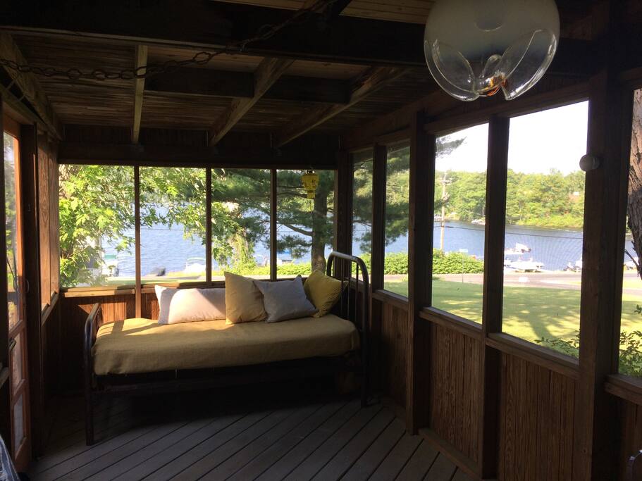 And lake views from the screen porch, cozy day bed ...
