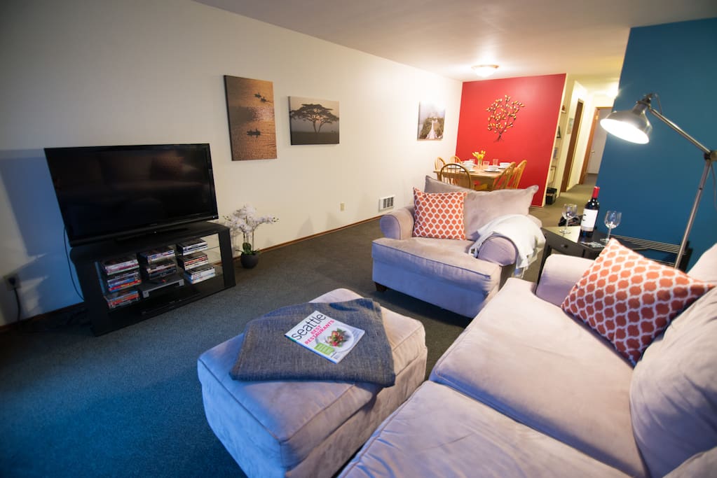 45 inch flat screen television with HBO and local cable