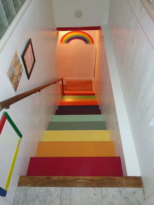 Rainbow Stairway down to your own private living area.