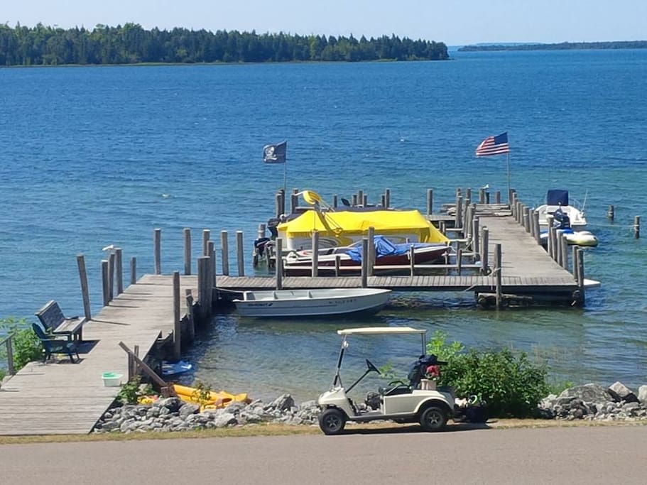 Large dock and beach area right in front of house, boat slip available upon request