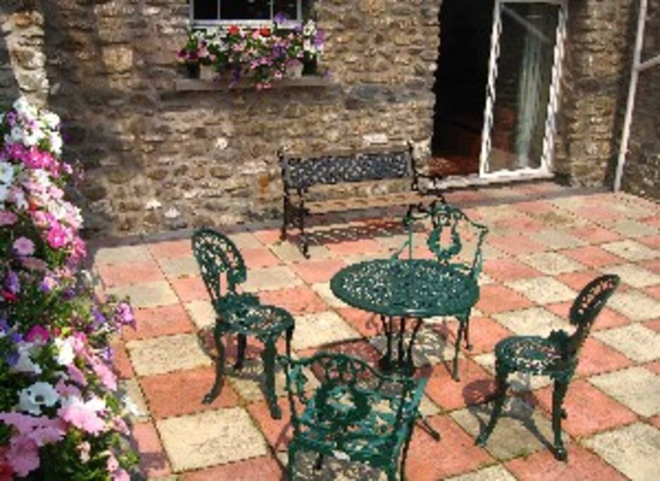 Patio at back of cottage