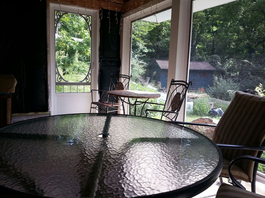 Out back on the porch