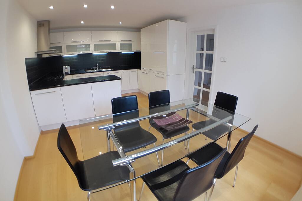 Light filled kitchen dining area