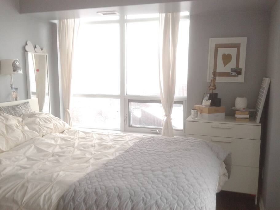Large windows with great views and lots of light