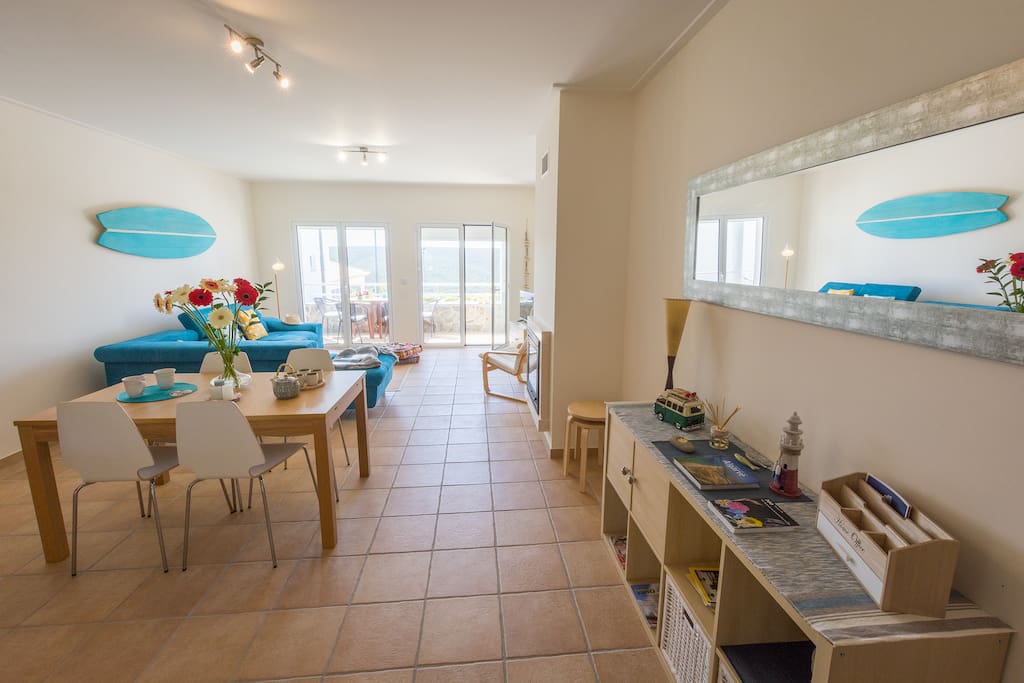 Open plan living and dining areas