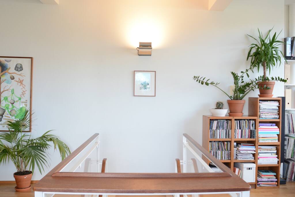 Livingroom and staircaise down to the kitchen