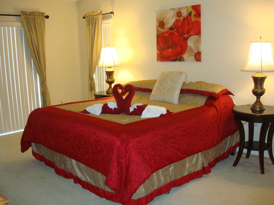 Master Bedroom with King Size bed, Walk In shower, Cable TV