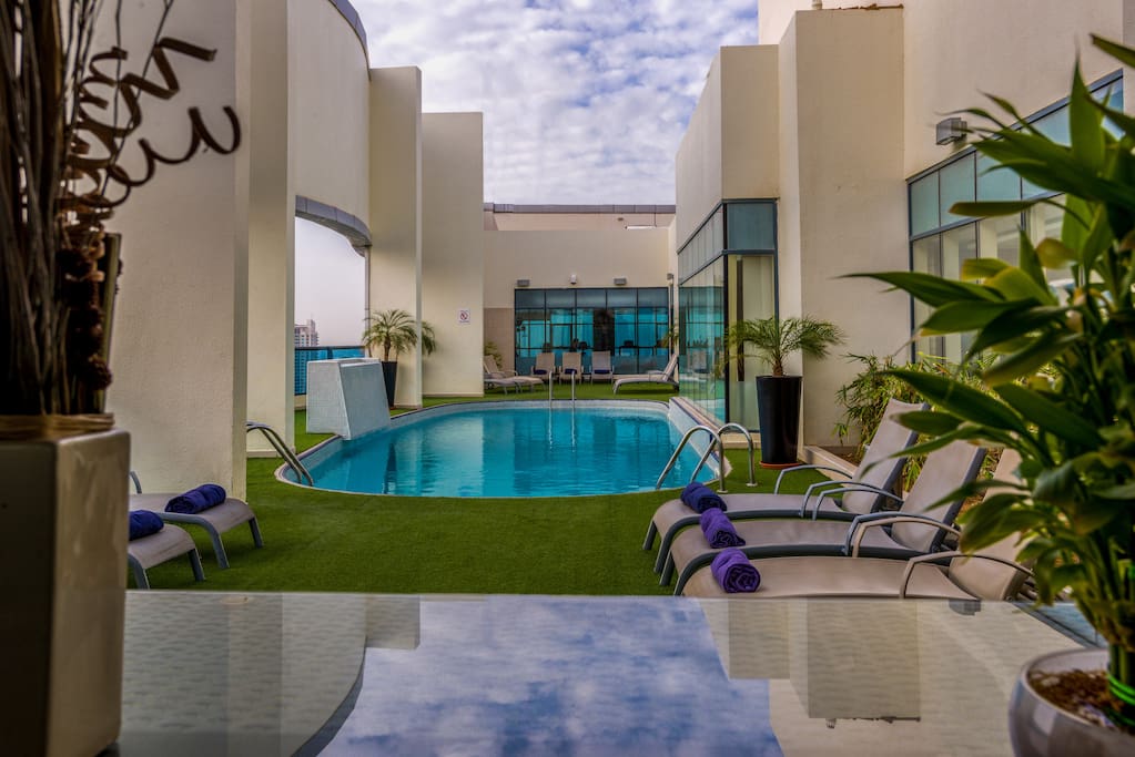 Hotel swimming pool area