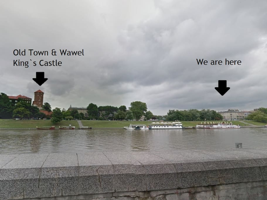Distance between apartment and Wawel Castle