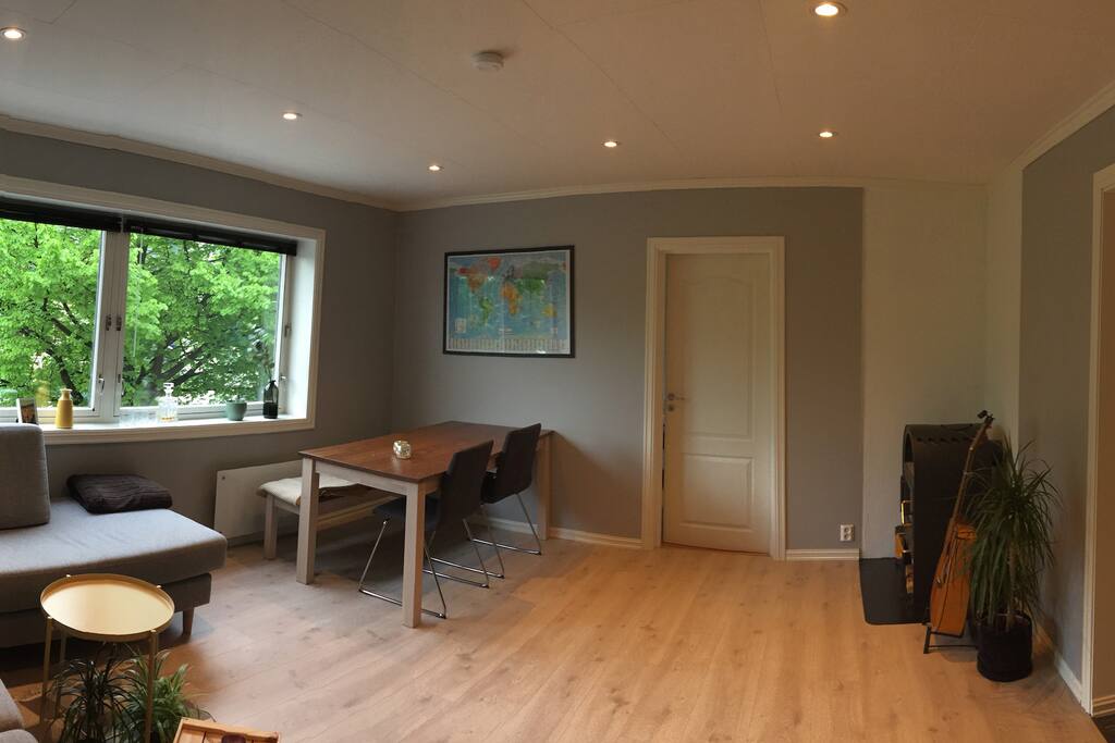 Livingroom with big table for 6+ people.