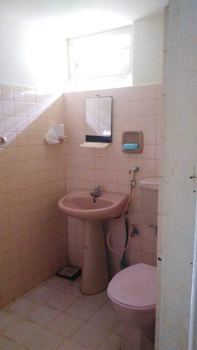Brown rooms attached bathroom