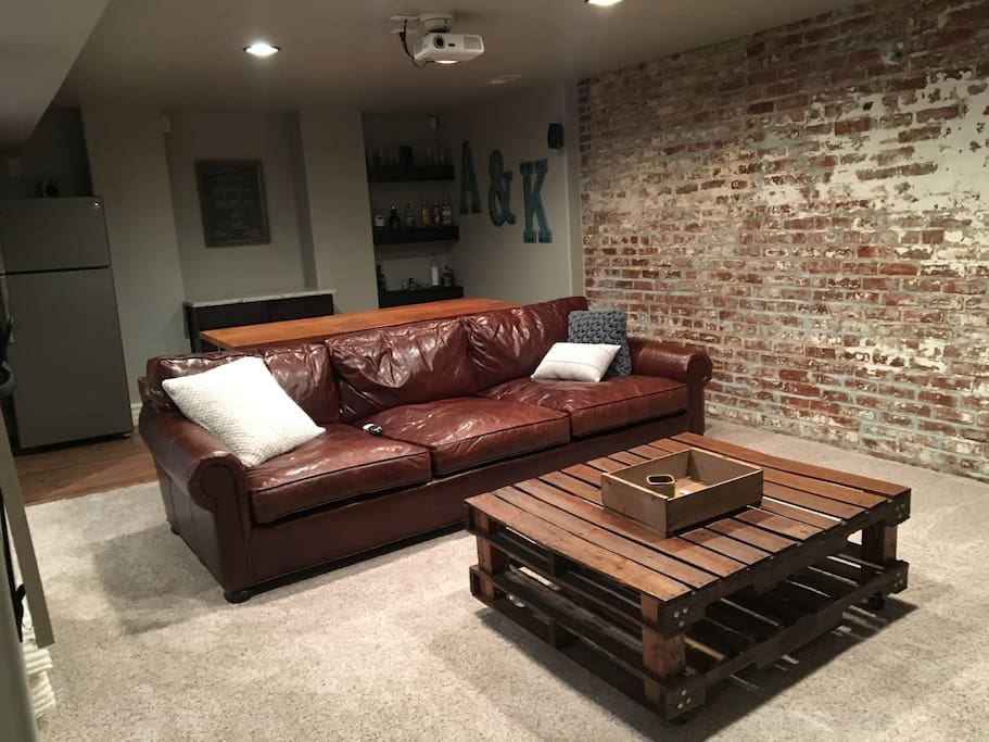 Living room in basement