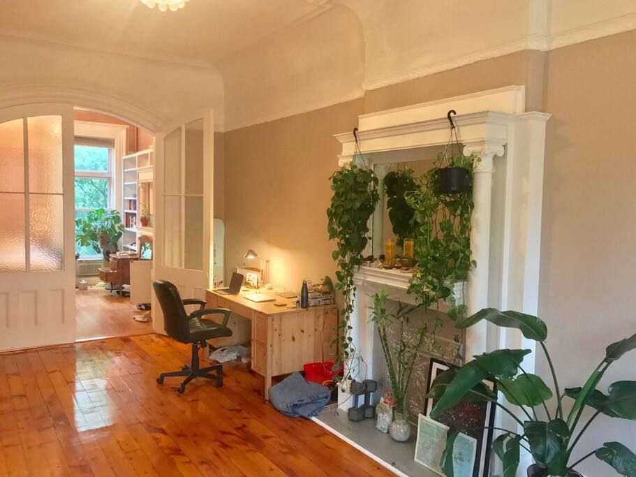 Study & upstairs living room (front parlor)