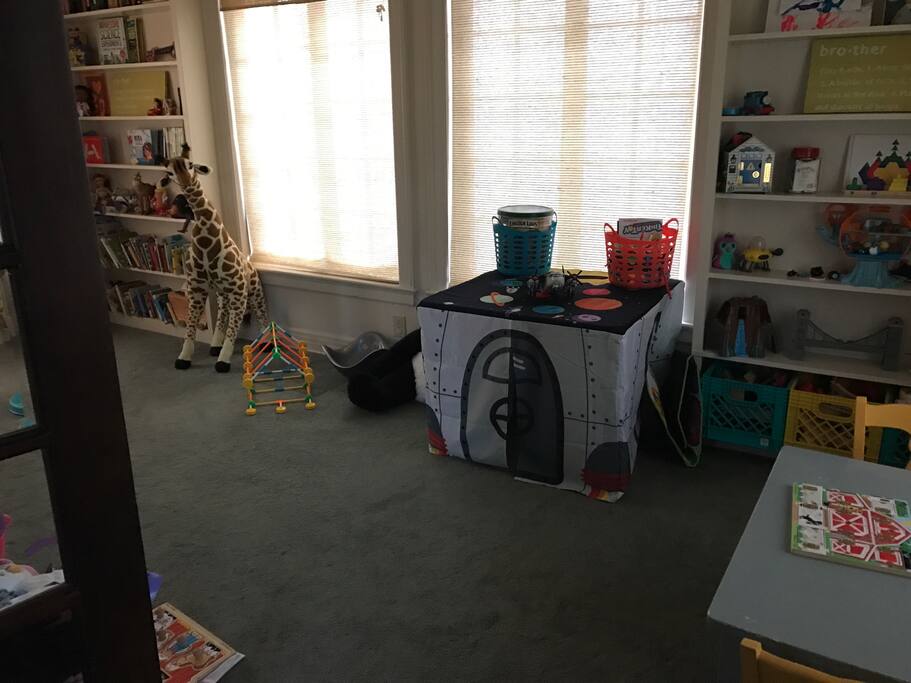 Playroom with room for an air mattress