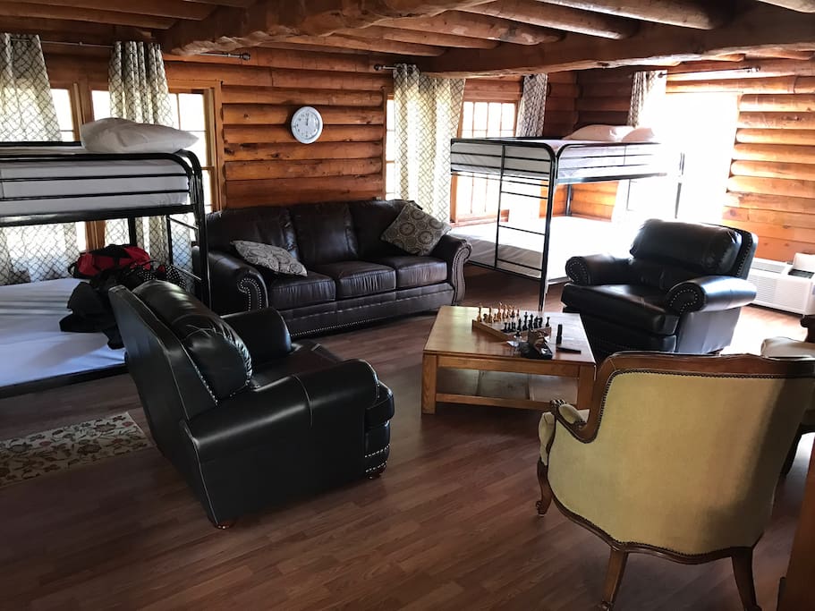 Full Size bunk beds in the living room