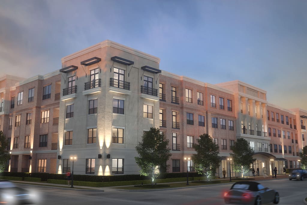 exterior elevation of façade of main building