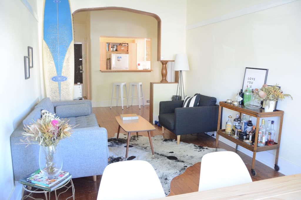View from dining table to kitchen