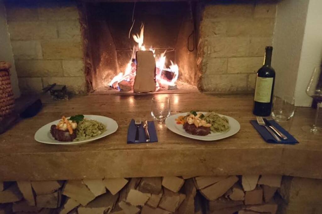 Wohnzimmer mit Cheminée