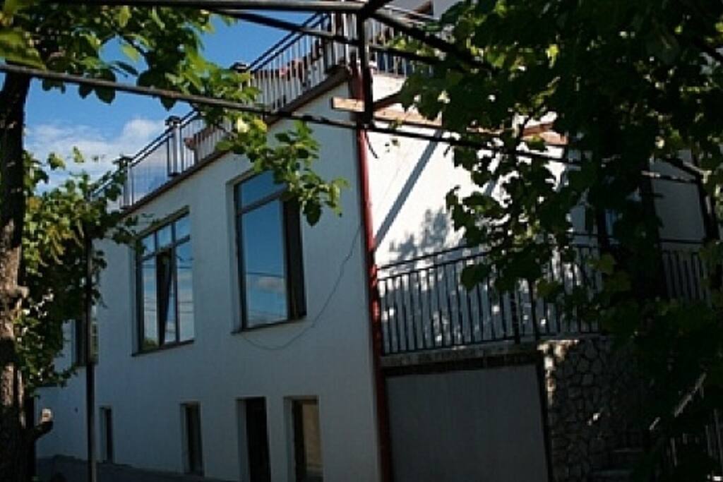 view on the house from courtyard