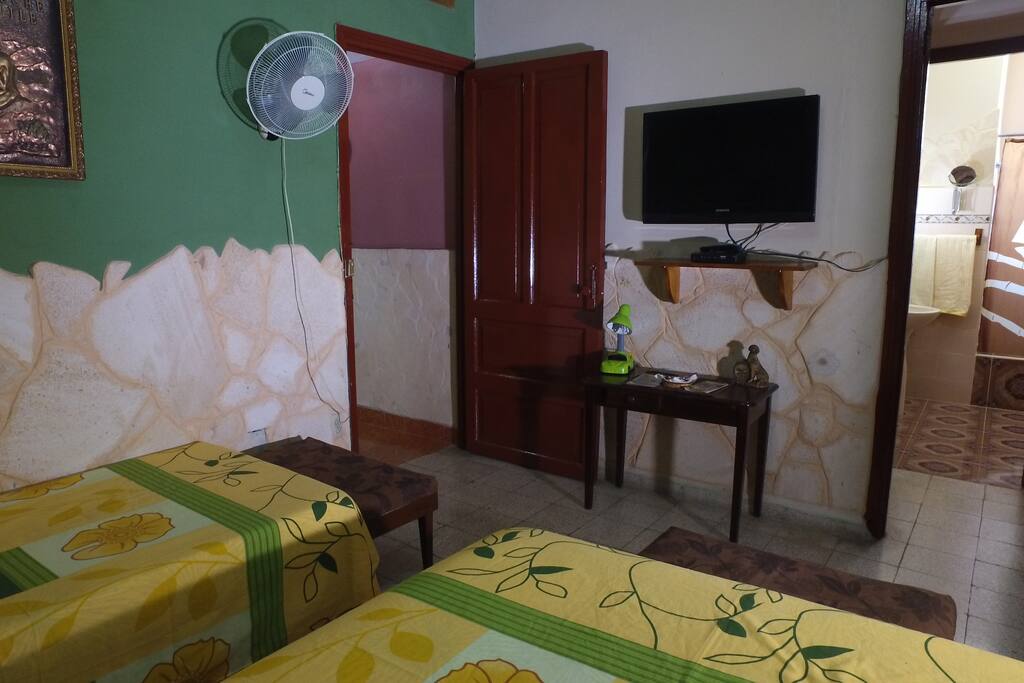 Spacious room with tv