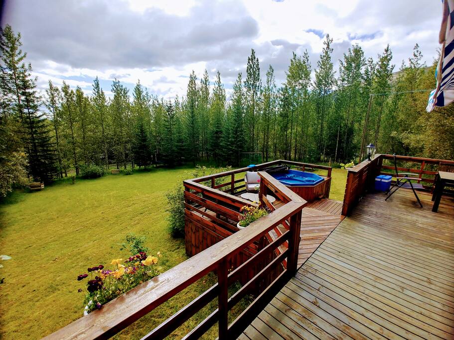 big garden and terrace