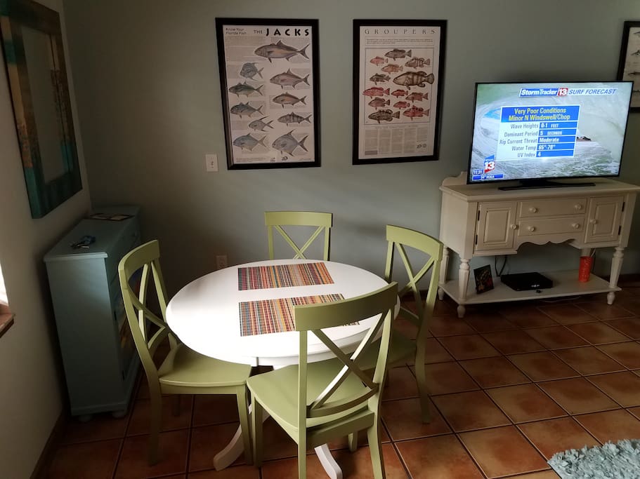 Casual dining for four in the main living area.