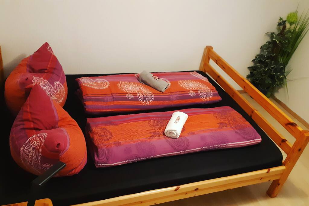 Room 1 with beautiful bed for 2 persons