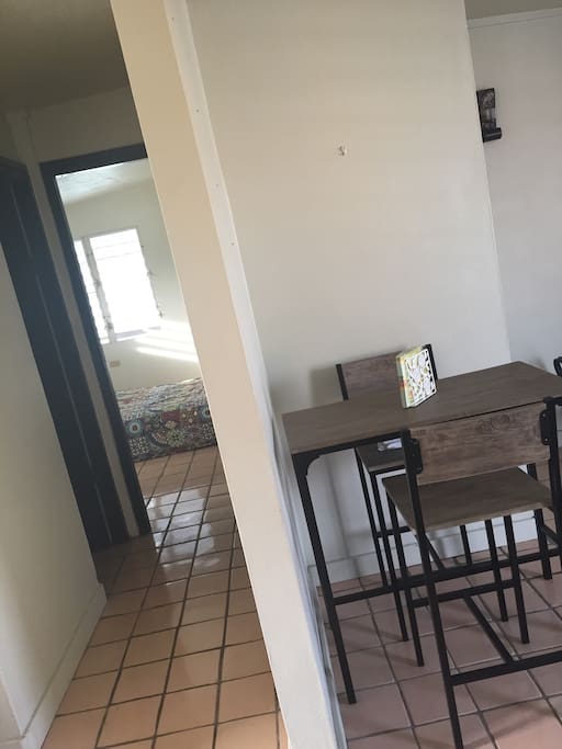Dinning room and view of master bedroom