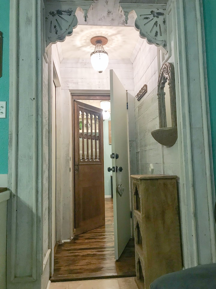 View from 2nd bedroom/ Bridal room into hallway leading to 2nd bath and kitchen area