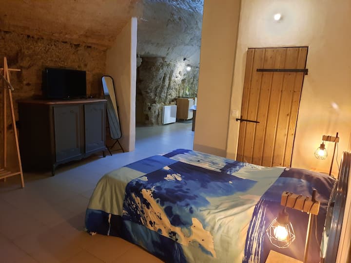 posh and extensive cave home; doue-en-anjou, loire valley