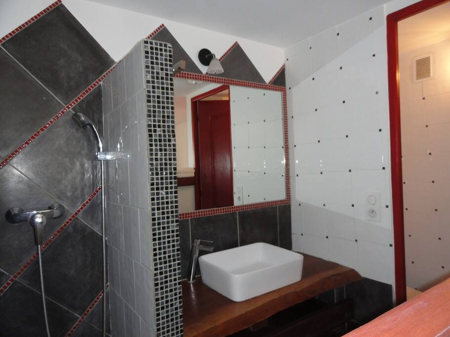 La douche et lavabo
