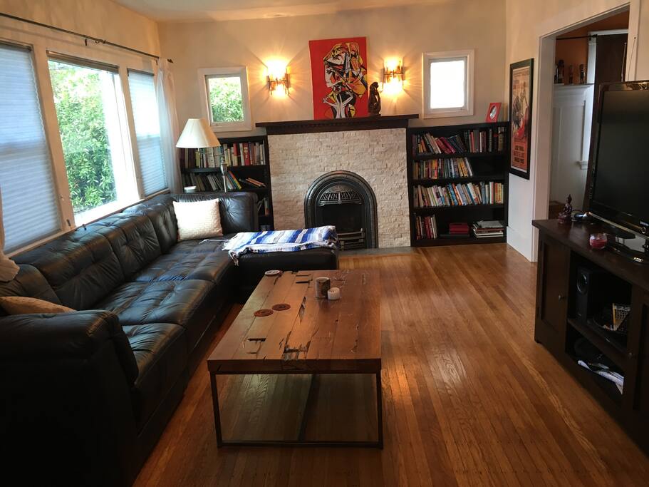 Wonderful for entertaining - and yes, the fireplace works (via remote control!)
