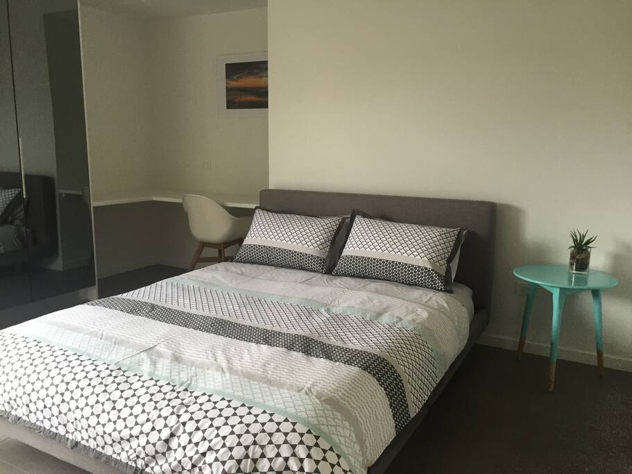 Comfortable Queen Size Bed and office desk