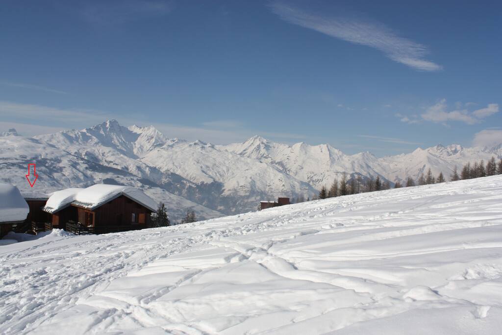 Vue de dessus face au Mt Blanc