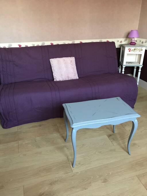Salon avec canapé convertible