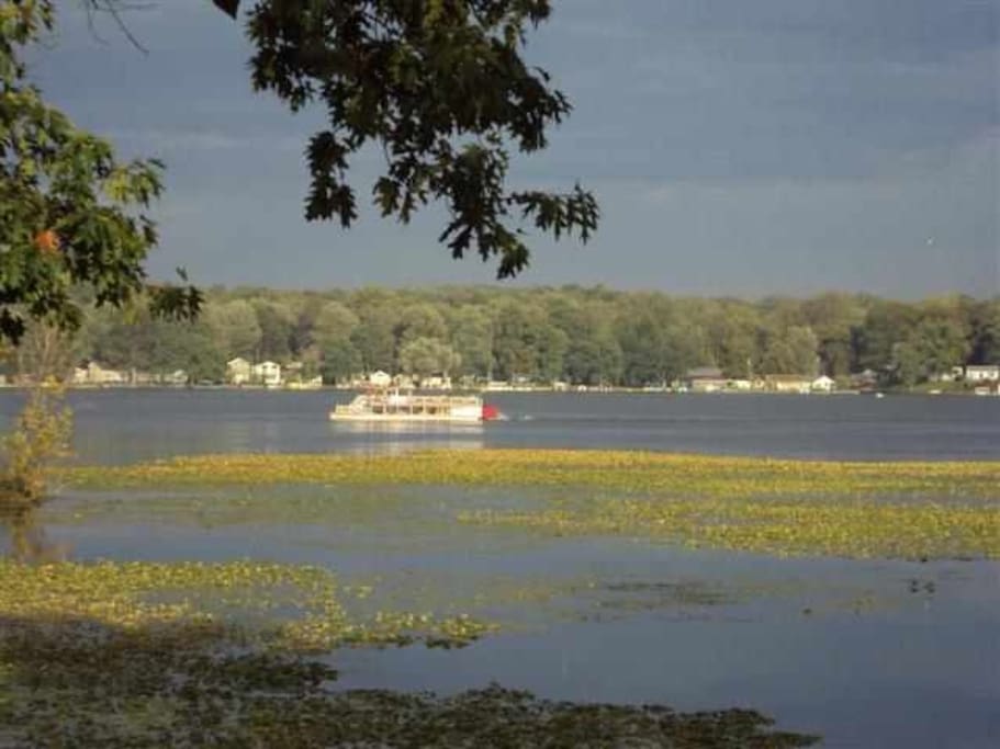 View of the Dixie Steamboat from the back deck