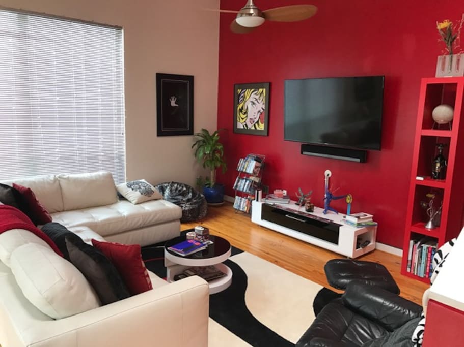 Living Room with 60" TV & Surround sound
