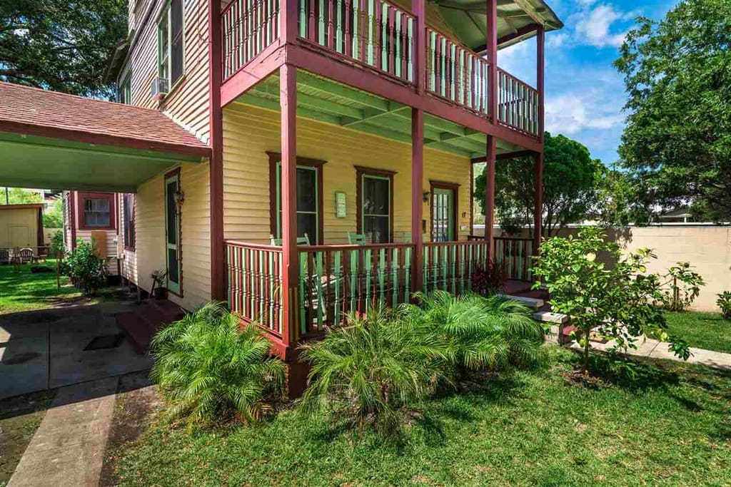 The property is located within walking distance to most of the attractions and restaurants in the historic district.
A quintessential covered porch is the spot for morning coffee and evening cocktails where you'll start and end each day.